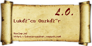 Lukács Oszkár névjegykártya